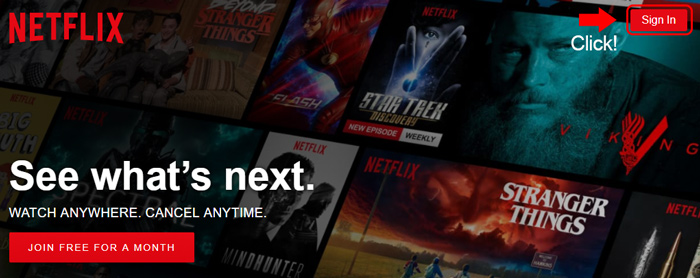 netflix homepage sign in
