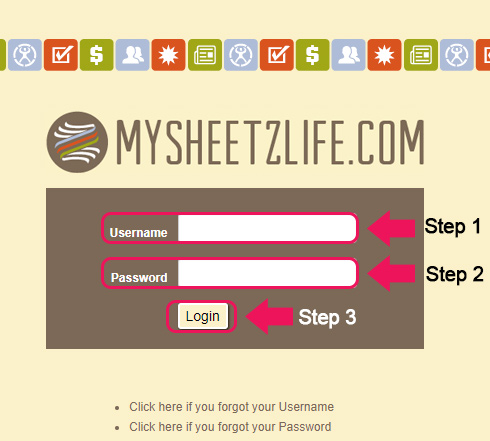 mysheetzlife website login