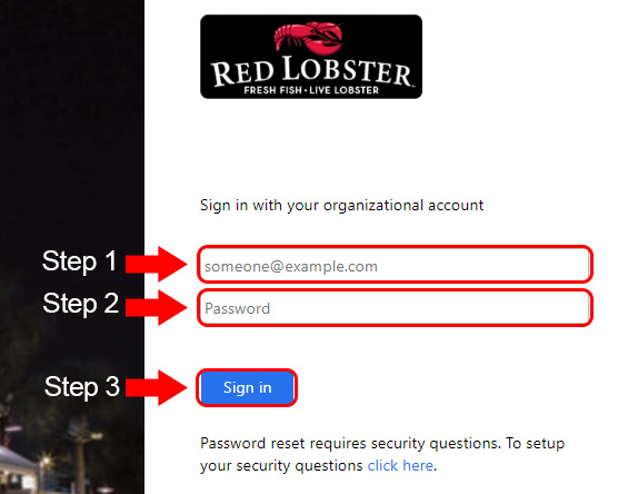 red lobster login page