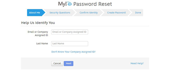 Disney Enterprise Portal Reset Password
