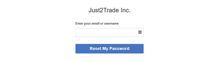 Just2Trade recover password 